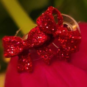 Sweet Sparkle Encrusted BOW Post Back Earrings